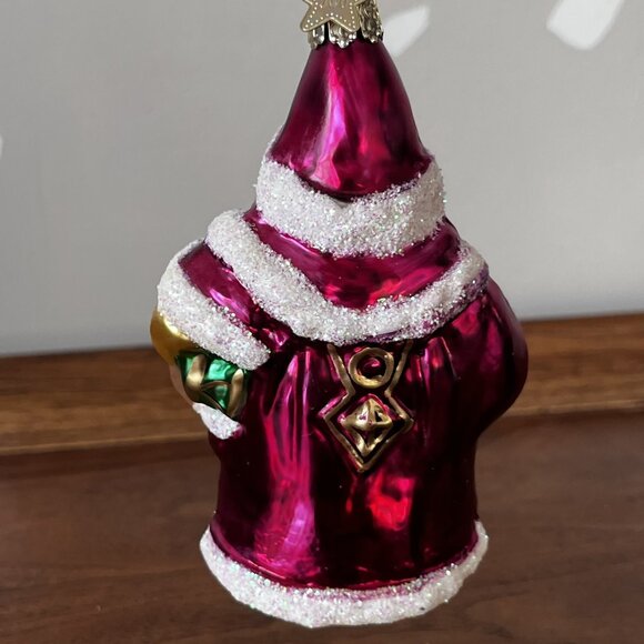 Old World Christmas Santa Claus w/ Green Drum Blown Glass Ornament Merck Vintage - Picture 4 of 10